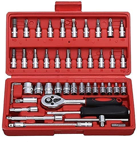 AARKRI SALES 46 in 1 Pcs Tool Kit Screwdriver and Socket Set Wrench Set Multifunctional Combination Tool Case Precision Socket Set - Image 1