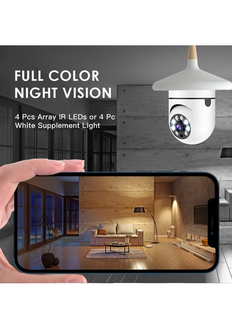 Plynox (Pack of 4) Light Bulb Security Camera Outdoor 2.4G WiFi HD 1080P Wireless Motion Auto Tracking 2 Way Audio CCTV camera  - Image 5