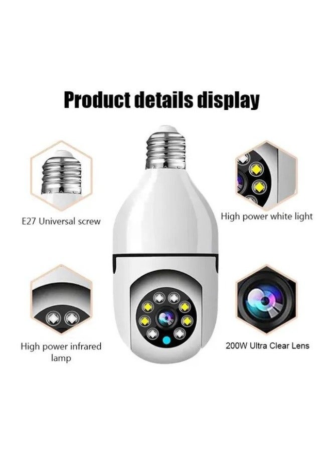 پلائنکس (حزمة من 4) كاميرا مراقبة لمبة إضاءة خارجية 2.4G WiFi HD 1080P تتبع الحركة اللاسلكية 2 طريقة كاميرا CCTV الصوتية - Image 2