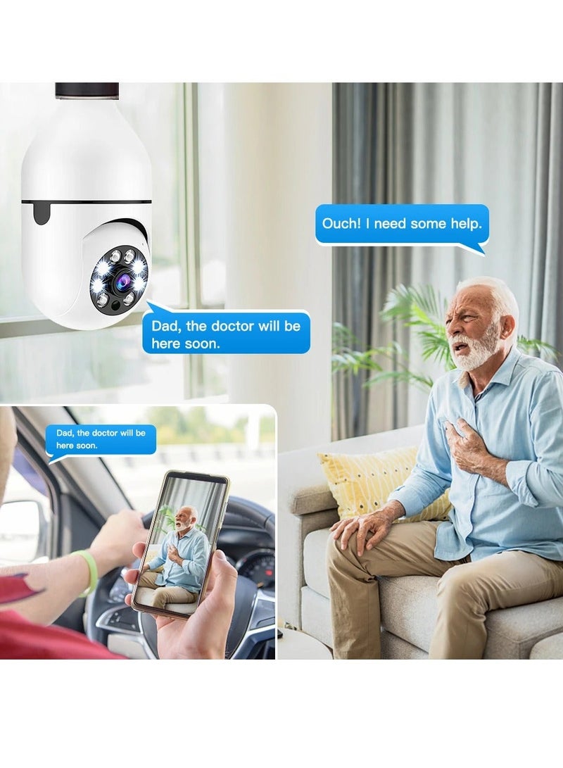پلائنکس (حزمة من 4) كاميرا مراقبة لمبة إضاءة خارجية 2.4G WiFi HD 1080P تتبع الحركة اللاسلكية 2 طريقة كاميرا CCTV الصوتية - Image 4