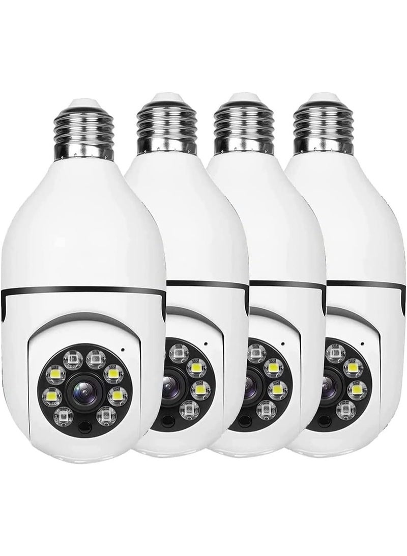 پلائنکس (حزمة من 4) كاميرا مراقبة لمبة إضاءة خارجية 2.4G WiFi HD 1080P تتبع الحركة اللاسلكية 2 طريقة كاميرا CCTV الصوتية - Image 1