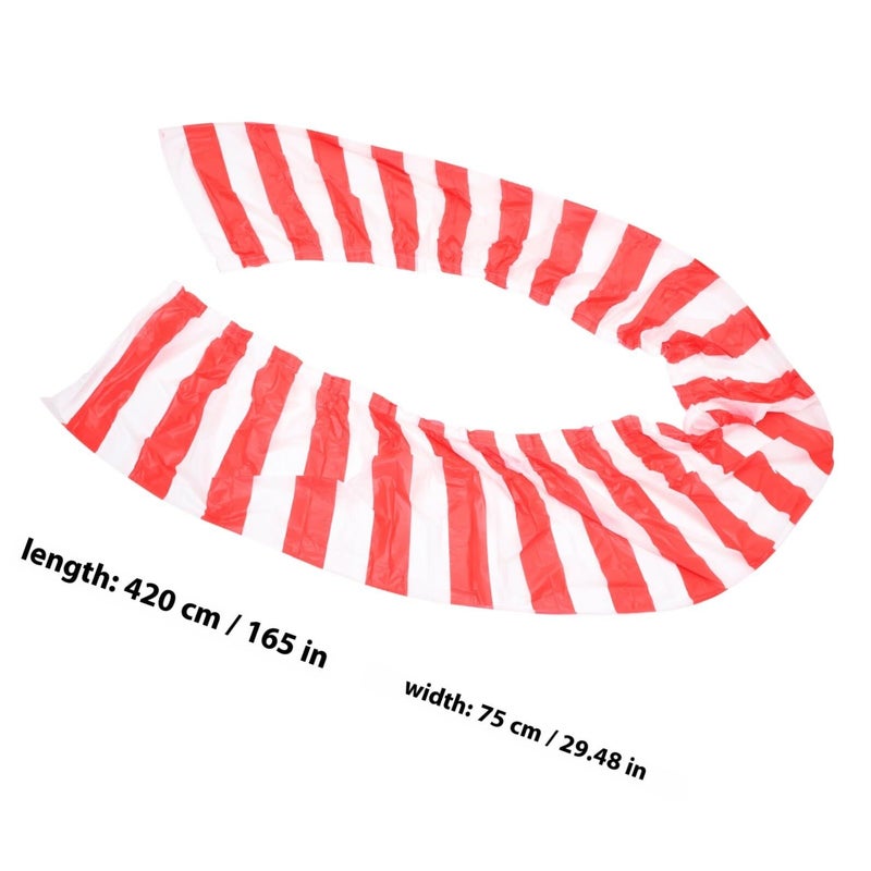 Red White Stripe Reusable Plastic Table Skirt 420x75cm for Carnival Party Festival Decor - Image 3
