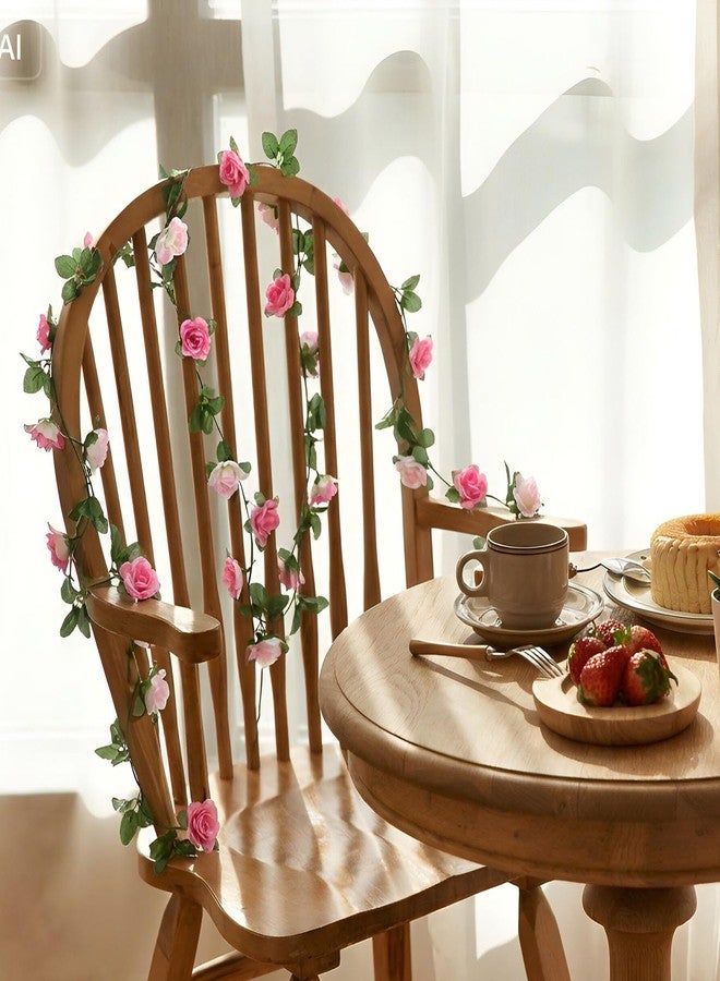 Finphoon 8 Pcs Artificial Flower Garland,Hanging Fake Roses Vine for Backdrop, Table Centerpiece, Fireplace, Rustic Wedding Arch Flowers, Bridal Shower Party Decor - Image 4