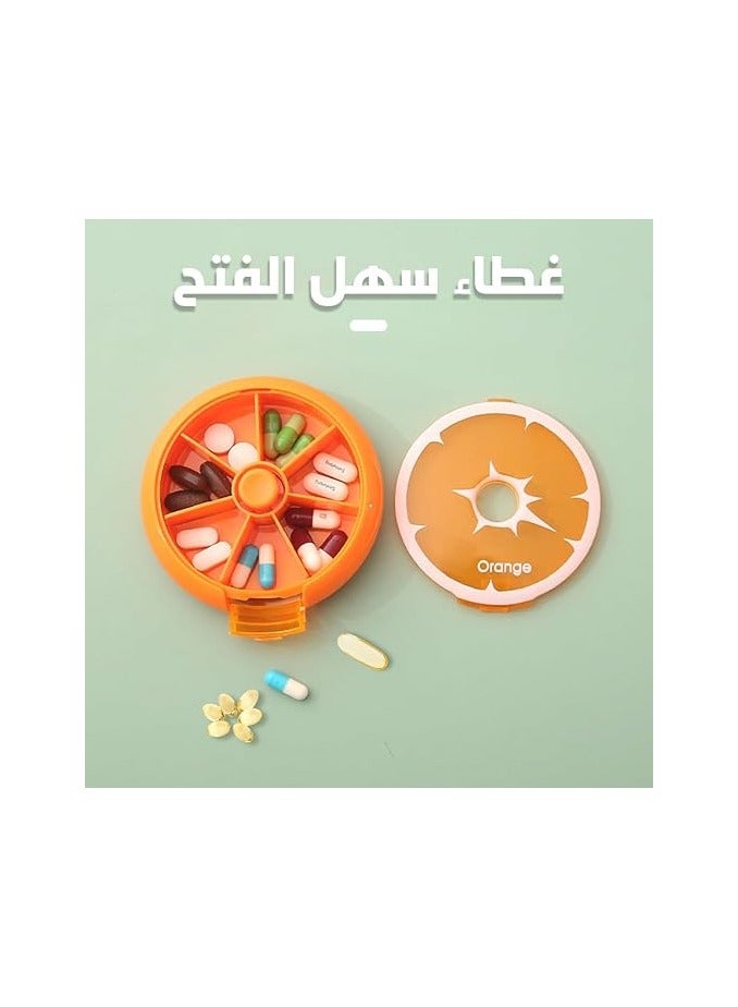Weekly Pill Box with 7 Sections – Large Size – Orange - Image 4