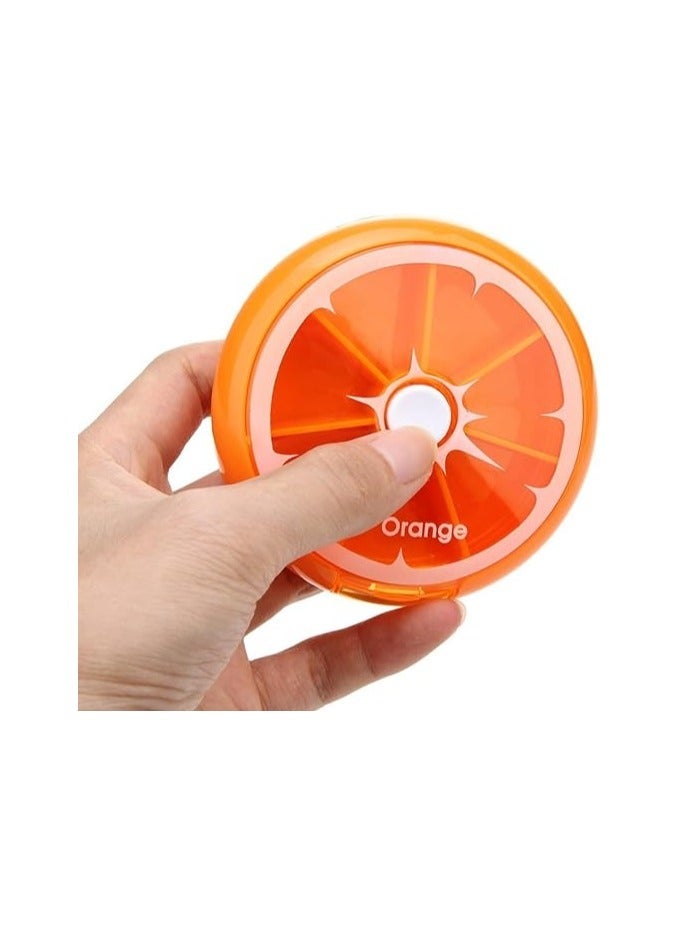 Weekly Pill Box with 7 Sections – Large Size – Orange - Image 2