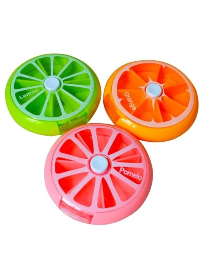 Weekly Pill Box with 7 Sections – Large Size – Orange - Image 1