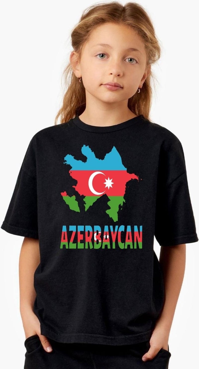 Tbas Azerbaijan T-shirt, Cotton Unisex T-shirt. "azerbaijan" Written Azerbaijan Flag Soft T-shirt - Image 2