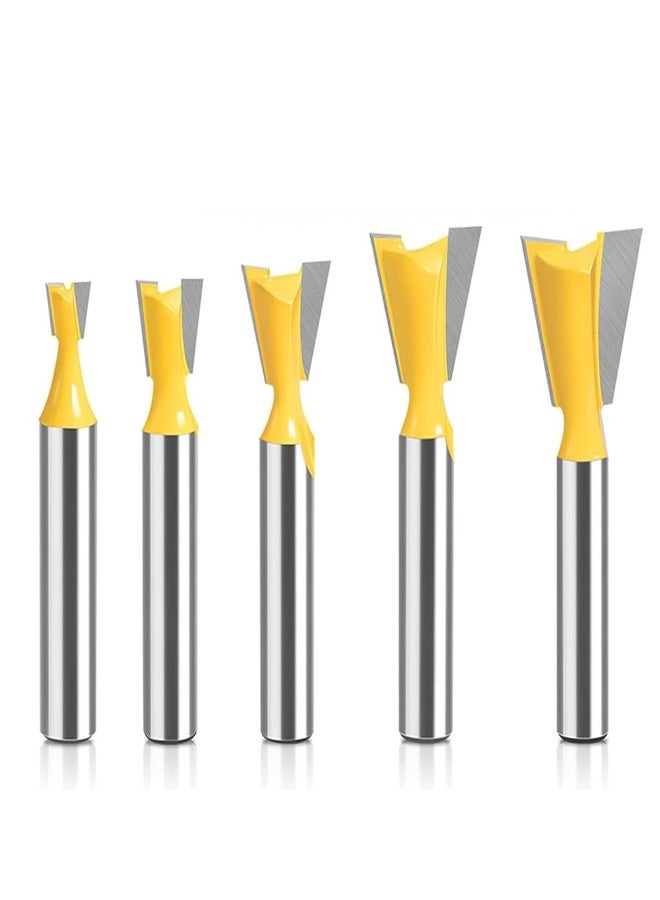 Serplex® Router Bit Set with 1/4'' Shank, 5 Sizes Groove Milling Cutters, Tungsten Steel Router Bits Set, Cutting Dia in 1/4" 3/8" 1/2" 5/8" 3/4", Woodworking Milling Cutter Tools for Woodworking - Image 1