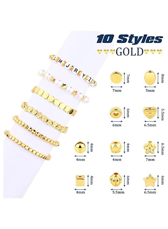 FYLX orted Gold Sp Beads for DIY Jewelry Making 1500 10 Styles) - Image 2