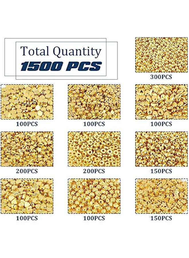 FYLX orted Gold Sp Beads for DIY Jewelry Making 1500 10 Styles) - Image 3
