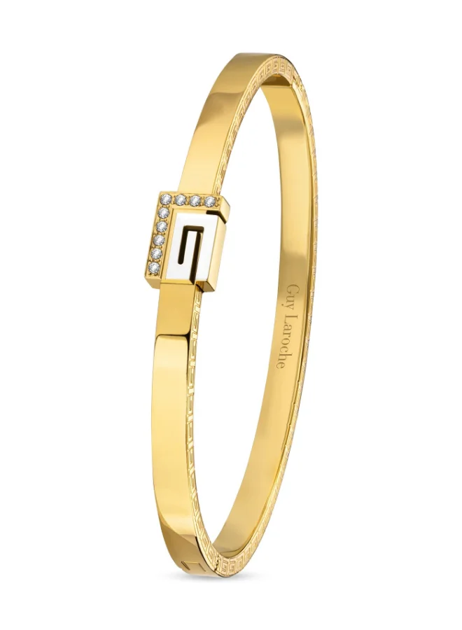 Guy Laroche Audrey Gold Plated Bracelet Bangle For Women with Crystal Logo