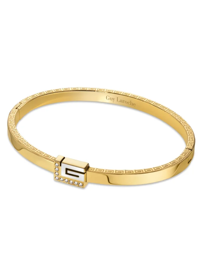 Guy Laroche Audrey Gold Plated Bracelet Bangle For Women with Crystal Logo