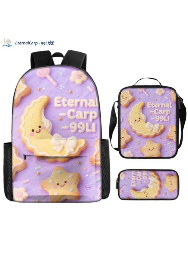 Bright Li Fire Shoulder + hand-held + stationery bag | Cartoon bag 3-piece set, easy to cope with various occasions (available for students, children, friends' outings, mountain climbing, school, etc.) | Back to school season/holiday gifts - 89 - Image 1