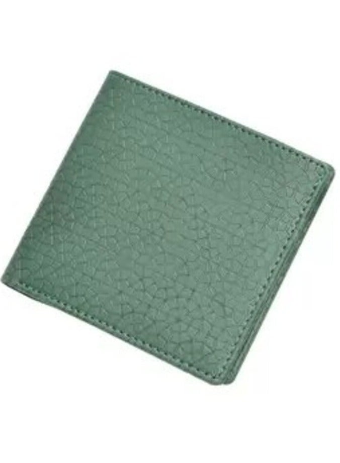 إف اي أس  محفظة FIS إيطالية من البولي يوريثين بتصميم ثنائي الطي من البولي يوريثين للرجال، نافذة لبطاقة الهوية، 6 فتحات للبطاقات، جيبين جانبيين، مقصورات مقسمة للفواتير، لون أخضر، مقاس مغلق 100 × 105 ملم - FSPQGRD4