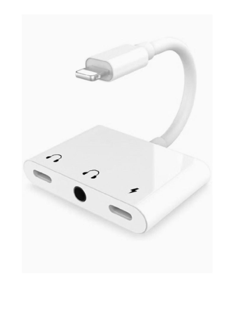 GO-DES 3 in 1 Lightning to Dual 3.5mm Headphone Jack Charger Splitter And Charging Port - Image 1