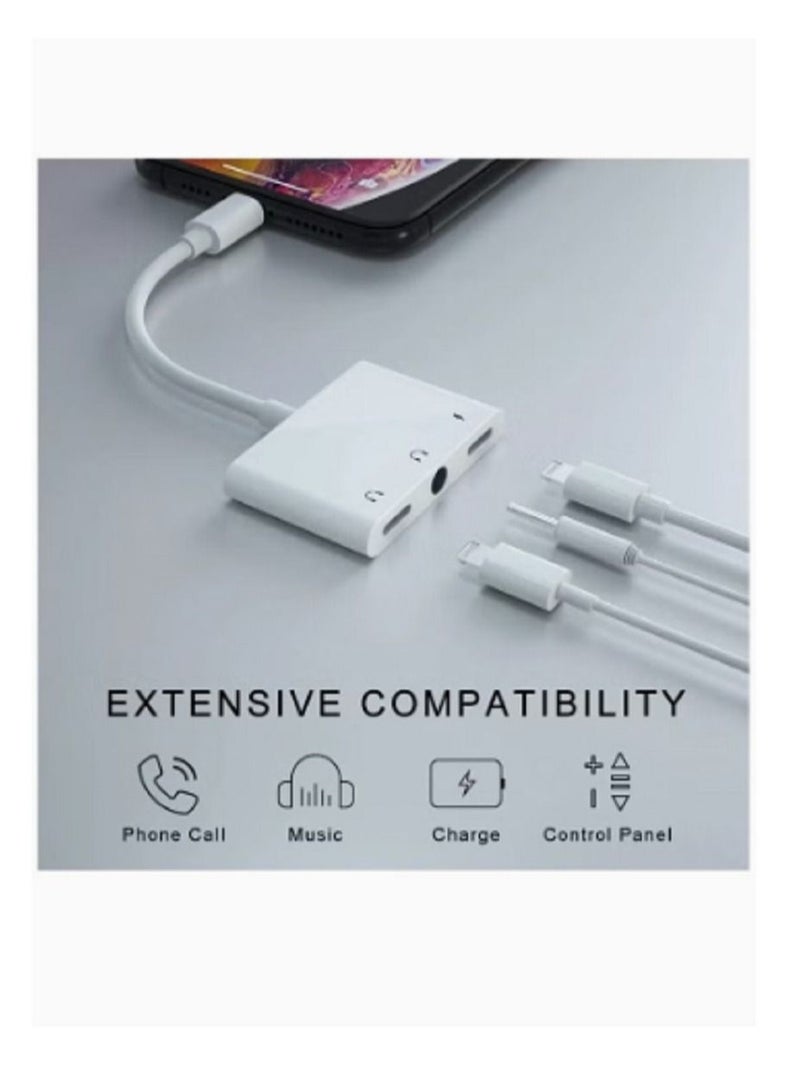 GO-DES 3 in 1 Lightning to Dual 3.5mm Headphone Jack Charger Splitter And Charging Port - Image 3