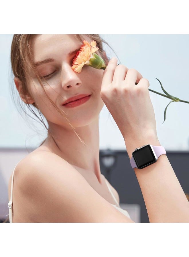 Lerobo 6 Pack Silicone Slim Bands Compatible for Apple Watch 38mm 40mm 41mm 44mm 42mm 45mm, Series 9, 8, 7, 6, 5, 4, 3, 2, 1 - Image 3