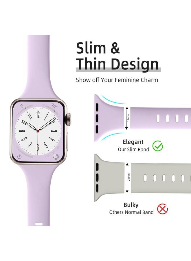 Lerobo 6 Pack Silicone Slim Bands Compatible for Apple Watch 38mm 40mm 41mm 44mm 42mm 45mm, Series 9, 8, 7, 6, 5, 4, 3, 2, 1 - Image 2