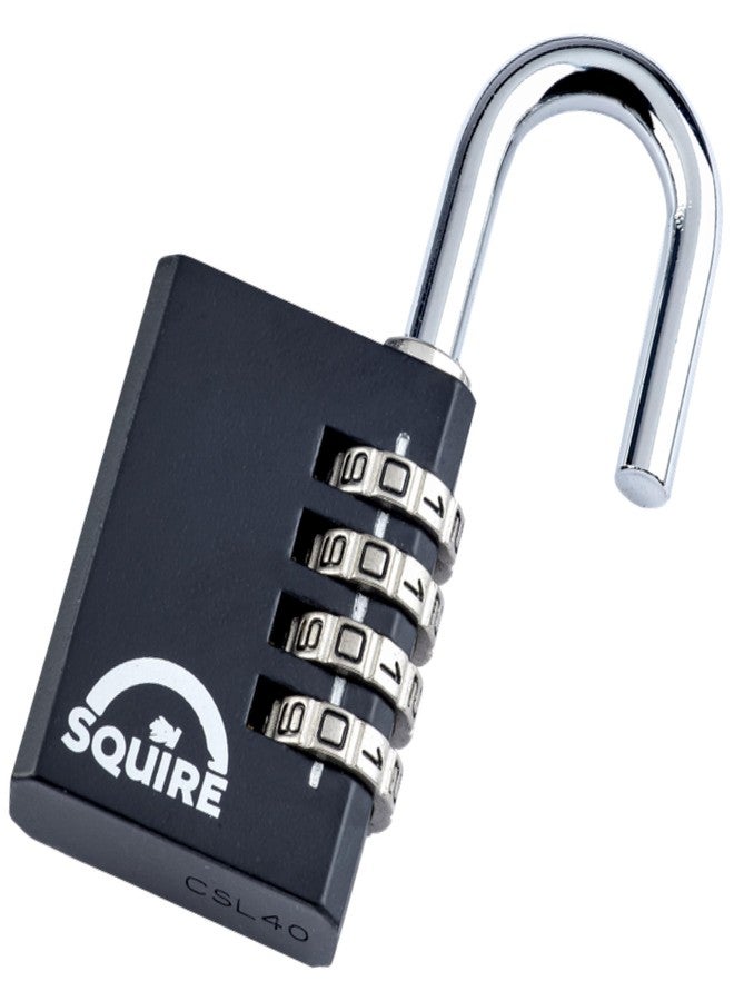 Squire Combination Small Padlock (Locker Lock Combi 40) - Tough Steel Shackle - 4 Wheel Combination Padlock Travel Lock for Home, Shed, Garage, Gym Locker & Luggage (Black, 40 mm) - Image 3