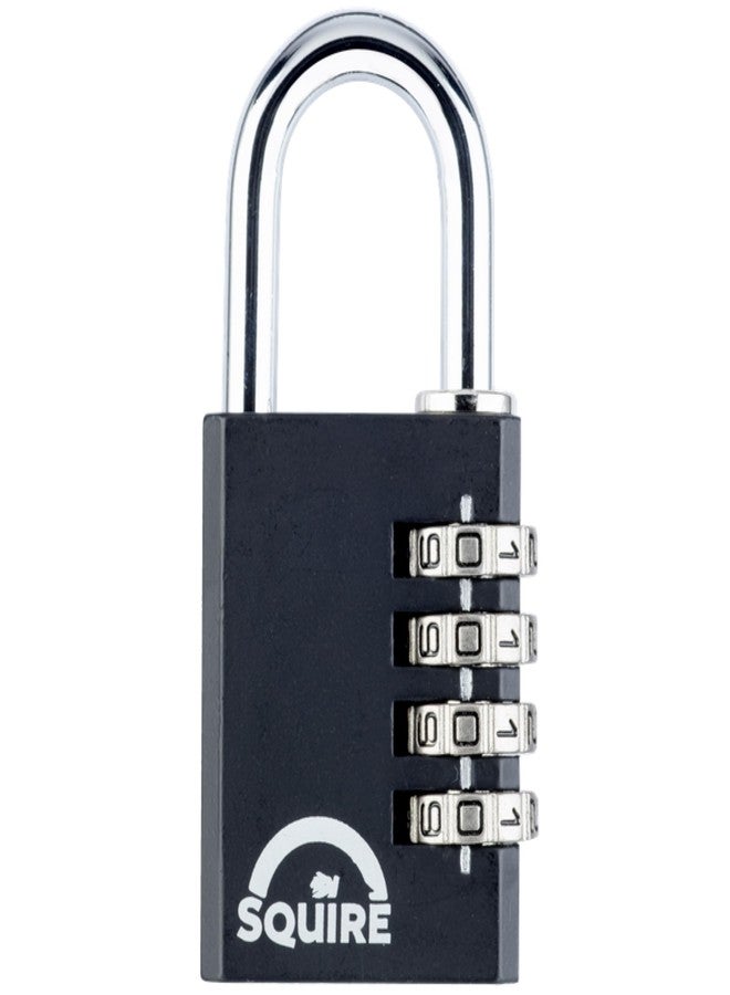 Squire Combination Small Padlock (Locker Lock Combi 40) - Tough Steel Shackle - 4 Wheel Combination Padlock Travel Lock for Home, Shed, Garage, Gym Locker & Luggage (Black, 40 mm) - Image 1