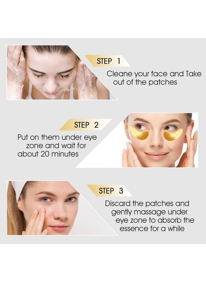 Adofect - 30 Paris Under Eye Patches 24K Gold Under Eye Mask For Puffy Eyes And Dark Circles Treatments, Under Eye Bags Treatment Collagen Gel Pads For Beauty & Personal Care, Gold - Image 1