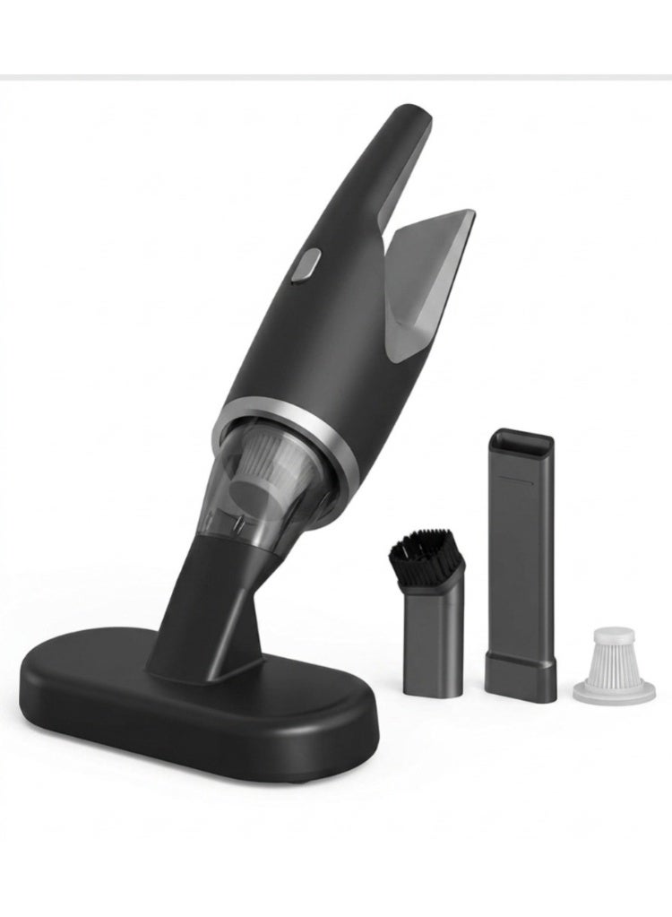 Portable cordless car vacuum cleaner with multiple attachments for thorough cleaning of upholstery, the dashboard, and hard-to-reach corners. - Image 4