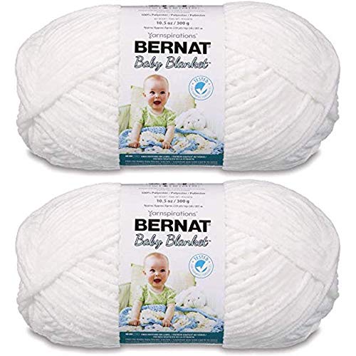 Bernat Baby Blanket Big Ball Yarn (2-Pack) White 161104-4005 - Image 1