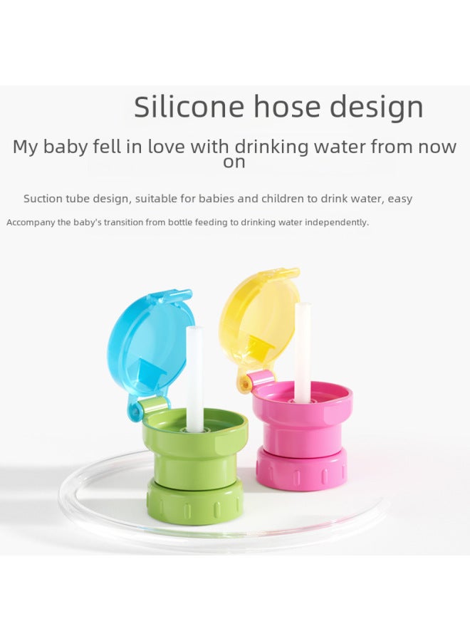 2023 Style Bottle Cap Converter Leak-proof Children's Drink Straw Cap Baby Anti-choking Sippy Cup-Color:Type 19 Kitten-Red-Specifications:1 - Image 3