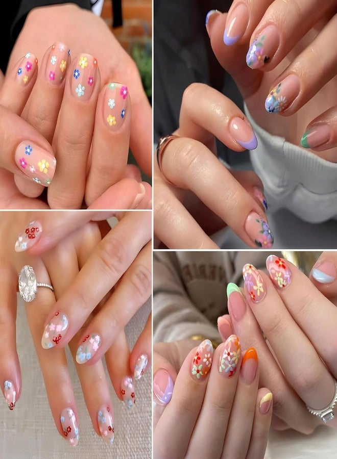 DHANABAPA Mini Flower Nail Art Stickers Colorful Daisy for Extension Self-Adhesive Embossing DIY Embellishments, Nails Accessories for Women & Girls, Nail Art Decals, (3 Sheet - Multicolor.) - Image 3