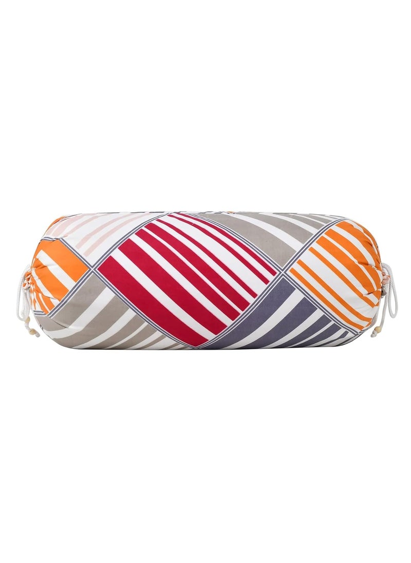 Kuber Industries Kuber Industries Bolster Cover Set of 4 Side Pillow Cover for Bedroom Living Room Bolster Pillow Cover 16x32 inches Margenta Grey  - Image 2