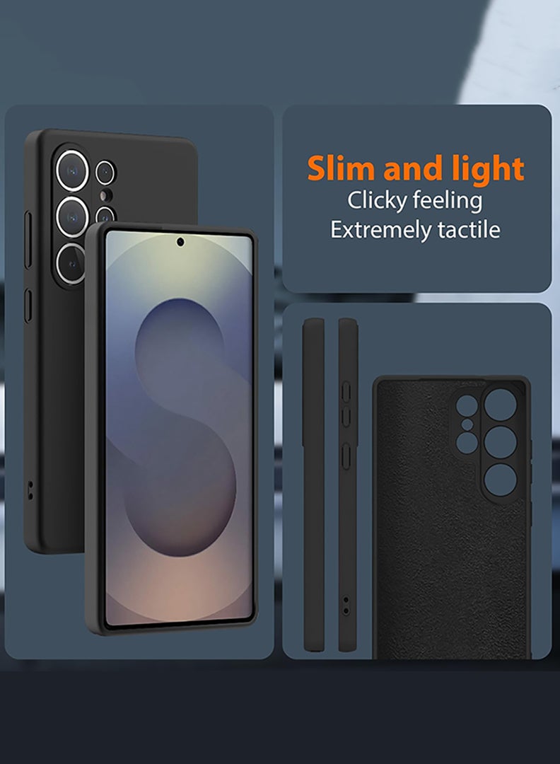 Theodor Protective Slim Fit Case Liquid Silicone Cover with Full Body Protection Anti-Scratch Shockproof Case For Samsung Galaxy S25 Ultra (Black) - Cookie - Image 4