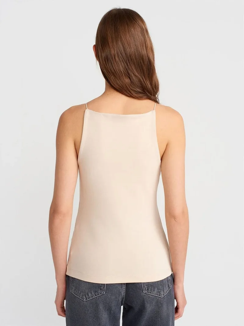 Dilvin DILVIN Slim-Fit Halterneck Jersey Blouse