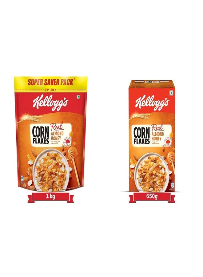 Kellogg's Combo, Kellogg's Corn Flakes Real Almond and Honey, 1 kg and Kellogg's Corn Flakes Real Almond and Honey, 650g - Image 1
