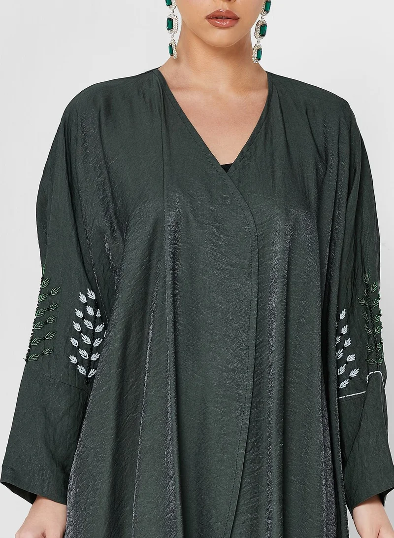 Khizana Embellished Detail Abaya With Sheila
