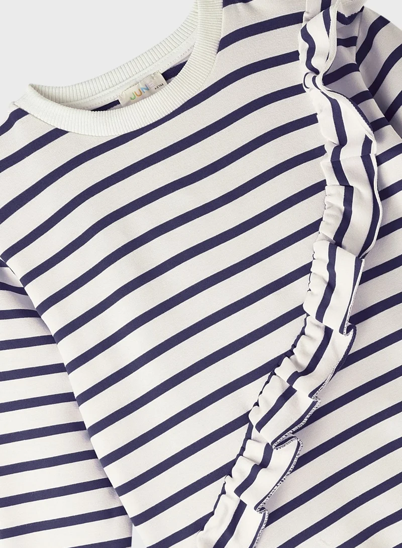 JUNE Kids Striped Sweatshirt And Tights