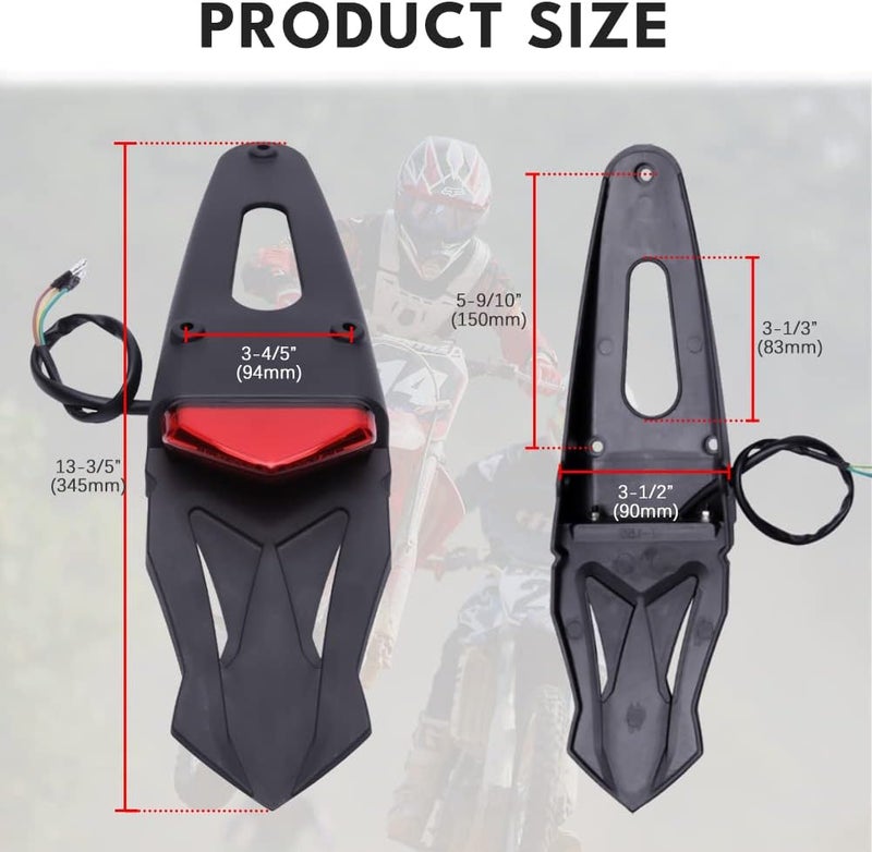 DREAMIZER Motorcycle Rear Fender LED Brake Tail Light with Turn Signal Indicator - Image 2