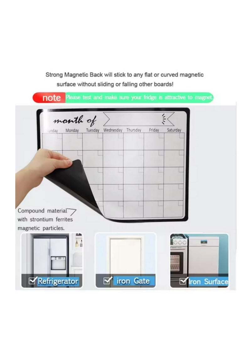 1PCS Magnetic Fridge Calendar Whiteboard with Strong Magnetic Backing Smooth Dry Erase Surface Monthly Weekly Planner Durable Table Calendar Blackboard Sticker Message Board 43 * 33cm - Image 4