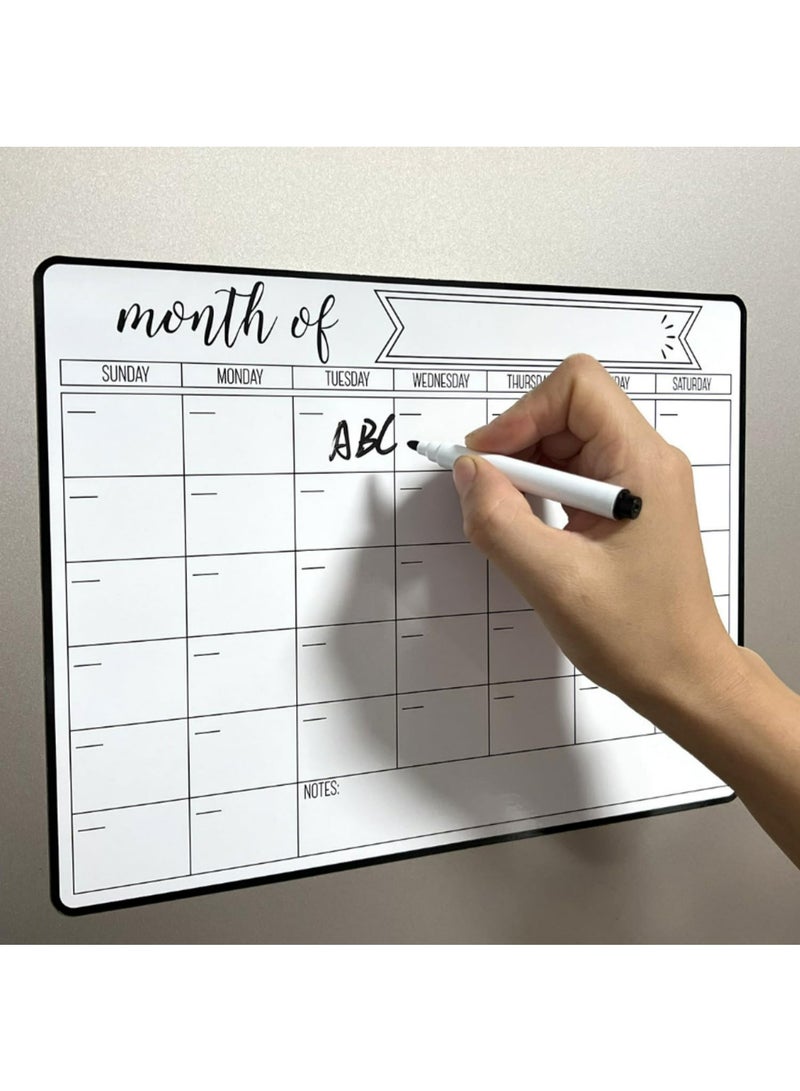 1PCS Magnetic Fridge Calendar Whiteboard with Strong Magnetic Backing Smooth Dry Erase Surface Monthly Weekly Planner Durable Table Calendar Blackboard Sticker Message Board 43 * 33cm - Image 5