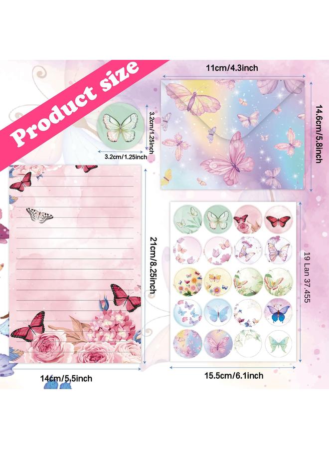 Bluejw Letter Envelope Butterfly Flower Plant 160 Pieces Creative Advanced Letter Stationery Suit New Product - Image 3