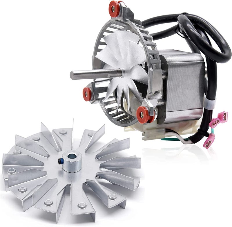 Criditpid Replacement 3-21-08639 Combustion Blower Motor for Harman P68, P43, P61, P61A, Accentra 52i, Advance, P38 Pellet Stoves, with 3-20-502221 Double Paddle Fan Blade. - Image 1