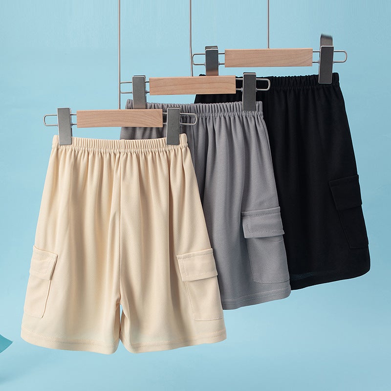 Overseas Flat For 3-Piece Three-Dimensional Large Pocket Overalls Boys And Girls Casual Sports Shorts - Image 2
