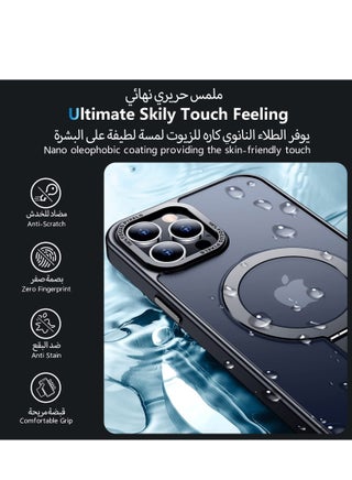جراب مغناطيسي لموبايل ايفون 14 برو ماكس مع حامل غير مرئي من ايليجو، متوافق مع ماج سيف، جراب حماية ضد الصدمات، جراب موبايل رفيع غير لامع مع مغناطيس لموبايل ابل 14 برو ماكس (2022) (اسود) - view 5