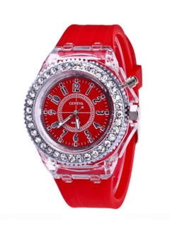 Geneva LED Jelly Silicone Luminous Diamond Fashion Trend Men or Women Watch  - Image 1