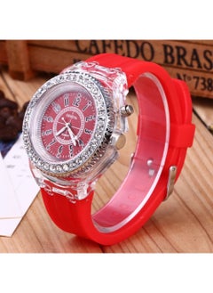 Geneva LED Jelly Silicone Luminous Diamond Fashion Trend Men or Women Watch  - Image 3