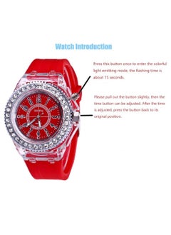 Geneva LED Jelly Silicone Luminous Diamond Fashion Trend Men or Women Watch  - Image 2