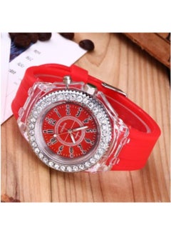 Geneva LED Jelly Silicone Luminous Diamond Fashion Trend Men or Women Watch  - Image 4