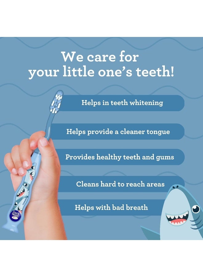 GuruNanda Kids Toothbrush with Suction Cup & Fun Animal Designs - Soft Bristles for Healthy Gums- Non-Slippery & Mess-Free Toothbrush, 3+ Age- 4 Count - Image 3