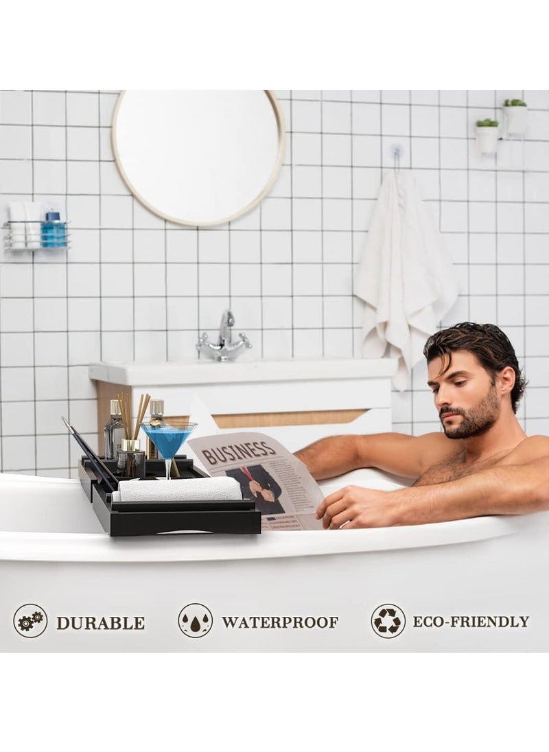 Sharpdo Bathtub Storage Tray - Bamboo Adjustable Bathroom Storage Tray for Luxurious SPA or Reading  - Image 5