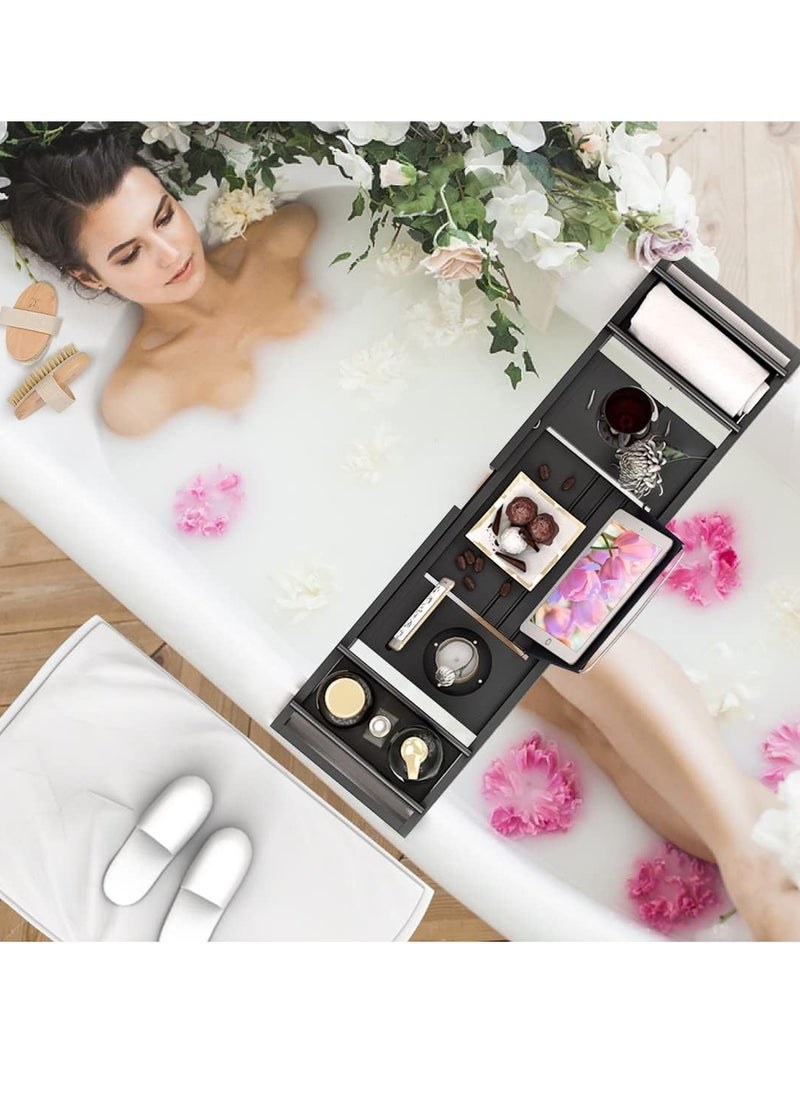 Sharpdo Bathtub Storage Tray - Bamboo Adjustable Bathroom Storage Tray for Luxurious SPA or Reading  - Image 4