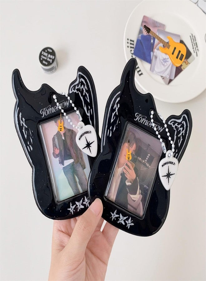 Hileapx Guitar Shaped Kpop Photocard Holder Keychain, 3-Inch PVC Transparent Protective Badge Sleeve for Kpop Fans, Collectibles, and Gift, Cute and Practical Card Holder for Women - Image 5